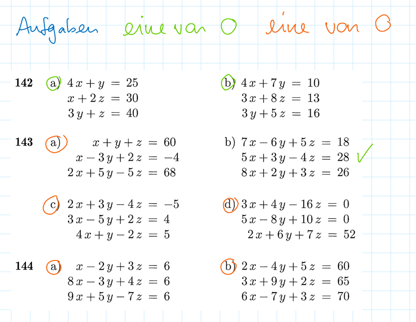 Aufgaben zu 3 Variablen